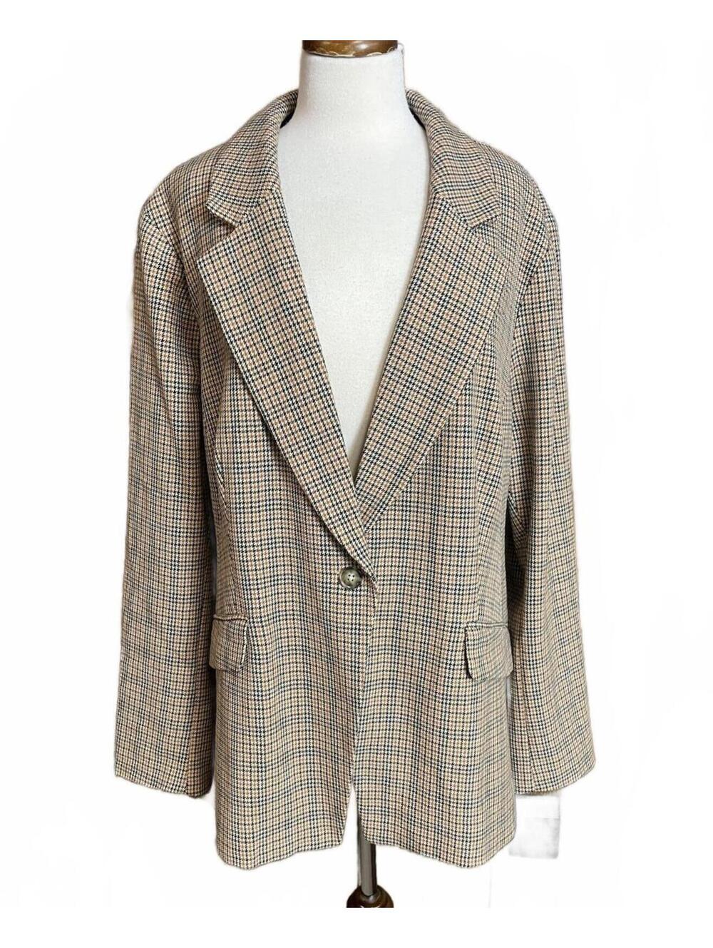 Lane Bryant plaid button closure blazer 26
